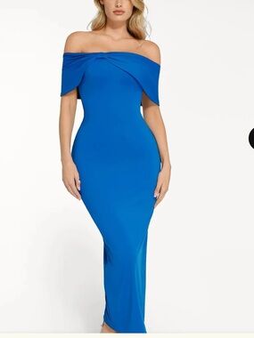 Shapewear Off-the-Shoulder Slim Column Maxi Dress